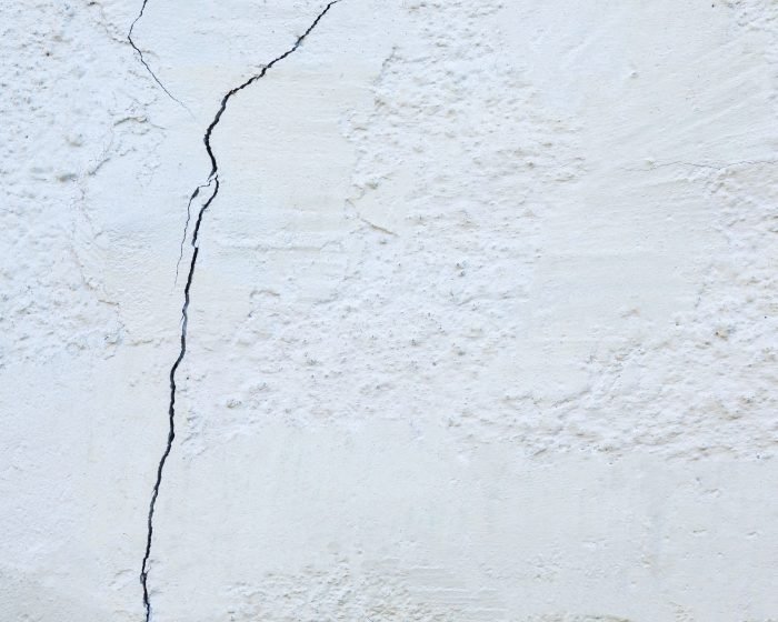 Rising damp wall crack and moisture inspection